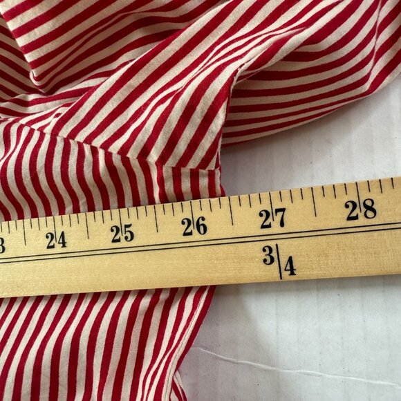 Rena Rowan For Saville Red & White Striped Cotton Button-Up Shirt 20W Office - Picture 6 of 10